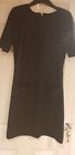 Next Tailoring Ladies Shift Dress -Charcoal With Spot - Lined - Uk Size 8