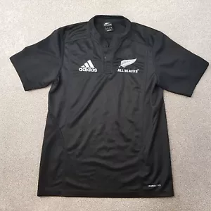 Adidas New Zealand Mens Rugby Shirt Small Black 2009/10 All Blacks Jersey Fitted - Picture 1 of 11