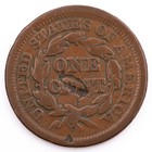 1847 U.S. Braided Hair Large Cent Reverse Laminations 1c