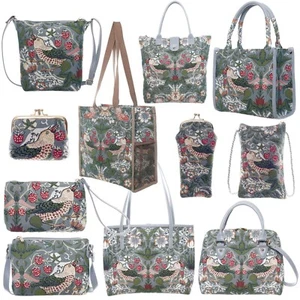 Signare Tapestry Strawberry Thief Grey Collection of Bags & Accessories Present - Picture 1 of 43