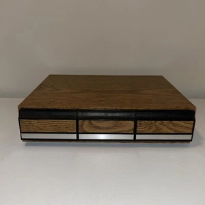 Vintage Pao Cassette Tape Faux Wood Grain Storage Case Holder 3 Drawer Holds 42 - Picture 1 of 11