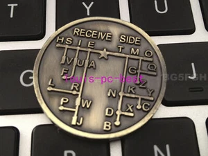 CW Morse Kod Dekoder Wykres Medal Moneta Morse Moneta pamiątkowa Prezent Nagroda - Zdjęcie 1 z 4