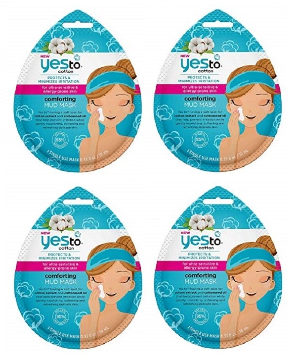Yes To Cotton for Ultra Sensitive/Allergy Prone Skin Comforting Mud Mask (4 Pk) - Image 1 of 1