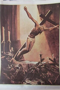 WW2 REPRO WAR POSTER 1939 - 1945 CHURCH LOOTING AMERICAN SOLDIER - Picture 1 of 1