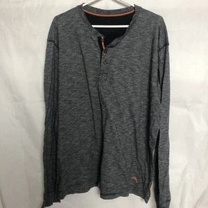 Tommy Bahama Long Sleeve Shirt Mens XXL Black/Gray Quarter Button - Picture 1 of 4