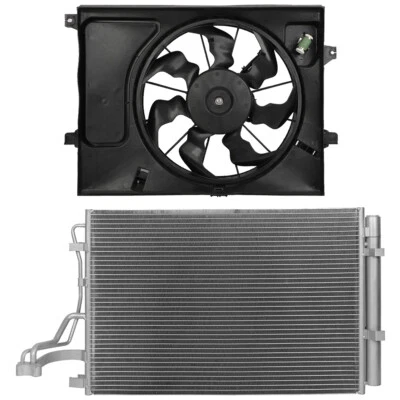 Kit de ventilador de refrigeración condensador de CA eléctrico de aluminio para Kia Soul 2014 2015 2016 Foto 1 de 4