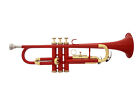 Summer Sale Superiour Quality Red Colored Brass  Bb Pitch Trumpet +Free Case+M/P