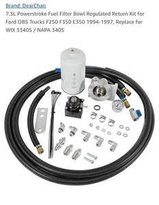 94-97 OBS for Ford 7.3L Powerstroke Fuel Filter Bowl Regulated Return Kit -3405 - Picture 1 of 8