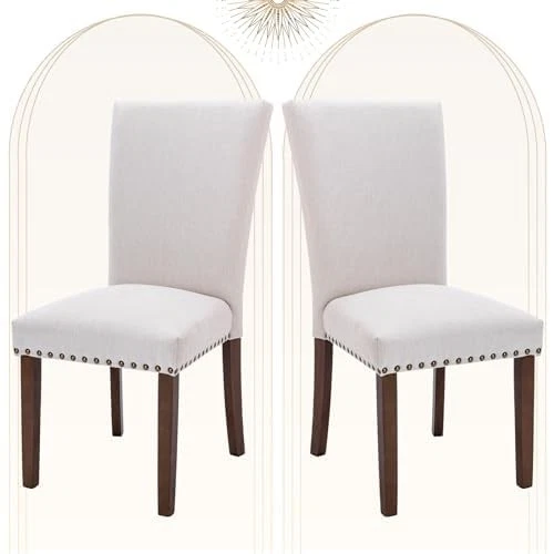 Upholstered Parsons Dining Chairs Set of 2, Fabric Dining Room Kitchen Side C... - Image 1 of 4