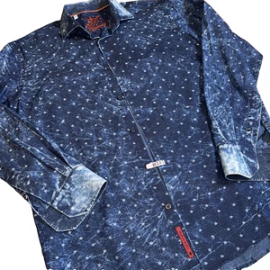 Men’s Med Heimie’s Tailored Blue Long Sleeve Button Up (170) - Picture 1 of 9