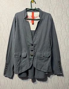 Giacca blazer donna Ewa i Walla grigio lino con bottoni taglia M - Foto 1 di 12
