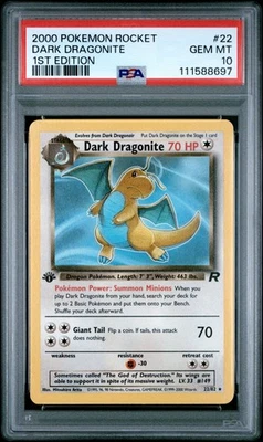 2000 POKEMON ROCKET 1ST ED #22 DARK DRAGONITE PSA 10 - Image 1 of 2