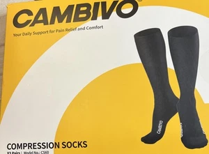 CAMBIVO Compression Socks for Women and Men (3 Small-Medium, Black-3 Pairs - Picture 1 of 3