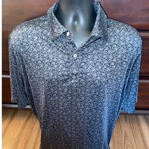 FootJoy Herren XL Golf Poloshirt Blumenmuster grau Performance Freizeit - Bild 1 von 8