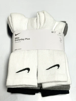 AUTHENTIC Nike Women's Everyday Plus Crew Socks 6-PAIRS GRAY MULTI MEDIUM 6-10 - Image 1 of 4