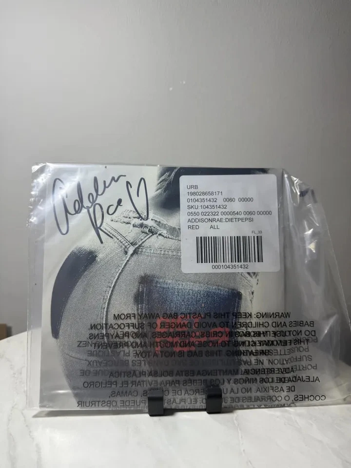 Addison Rae Diet Pepsi Signed Sleeve Red Vinyl Sealed Autographed 7 Inch UO - Image 1 of 1