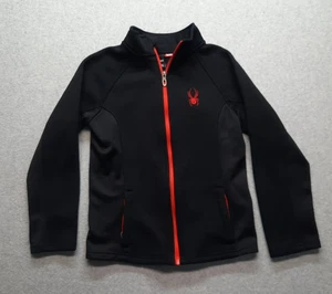 Spider Jacket Youth size Med full Zip Knit Black Athleisure Waffel Knit - Picture 1 of 18