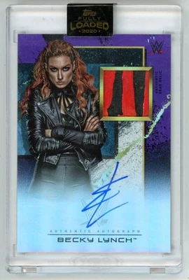 2020 Topps WWE Fully Loaded - Auto Superstar Gear Relics Purple Becky Lynch #/25 - Image 1 of 2