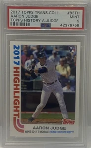 2017 Topps Transcendent History #83TH Aaron Judge Yankees RC Rookie #/87 PSA 9 - Picture 1 of 2