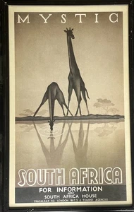 Mystic South Africa by Ullman Art Print Vintage Safari Giraffe Poster 36x22 - Picture 1 of 3