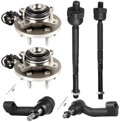 6Pcs For 2011-2014 Ford Expedition 4WD Front Tie Rod End Link Wheel Bearing Hubs - Image 1 of 4