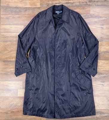 Polo Ralph Lauren Тренч мужской большой синий нейлона длинный дождевик - Изображение 1 из 4