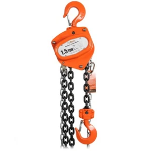 3300 lbs. 1.5 ton 20 ft Manual Chain Hoist G80 Black Tempered Chain - Picture 1 of 3