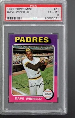 SLA308- 1975 Topps Mini #61 Dave Winfield - PSA ExMt (6) - Imagen 1 de 2