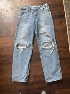 Levi's '94 Baggy Straight Jeans Damen 28 Blau Distressed 100% Baumwolle Denim - Bild 1 von 4