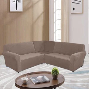 3 Stück L Form Liegesofa Bezüge 5 Sitze Stretch Abschnitt Sofa Schutz USA - Bild 1 von 11