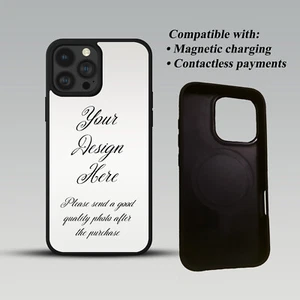 PERSONALISED PREMIUM CASE FOR IPHONE MAGNETIC PHONE COVER CUSTOMISED PHOTO TEXT - Picture 1 of 6