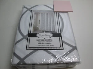 Neuer Stil Lounge Huntley Duschvorhang 72"x72" grau grau und weiß neu - Bild 1 von 8