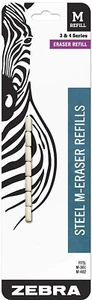 Zebra Steel M Mechanical Technical Pencil Eraser Refills, white, 7-Count - Picture 1 of 2