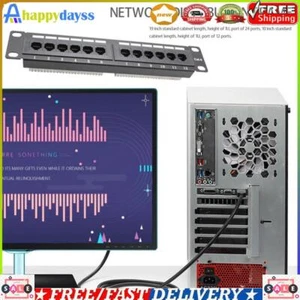 12-Port-CAT6-Patchpanel RJ45-Netzwerk-Wandmontage-Rack-Halterung (GL-4013) - Photo 1/3