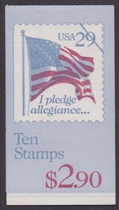 US 2593a BK195 Flag I Pledge Allegiance 29c booklet 10 #1111 MNH 1992 - Picture 1 of 4