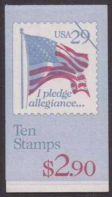 US 2593a BK195 Flag I Pledge Allegiance 29c booklet 10 #1111 MNH 1992 - Image 1 of 4