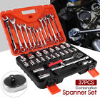 37x Combination Spanner Set Portable Impact Socket Set Socket Wrench Ratchet Set