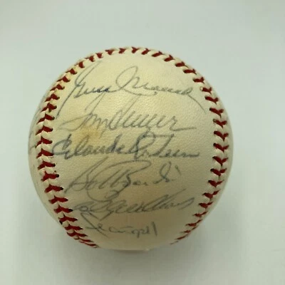 Juego de estrellas 1973 equipo de la Liga Nacional firmado béisbol 21 sigs con Tom Seaver Foto 1 de 4