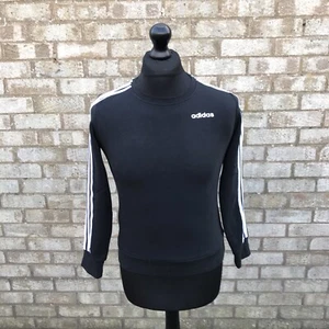 ADIDAS Black Women's 3 Stripe Sweatshirt, Black, Size Xtra Small (UK 4-6) - Picture 1 of 11