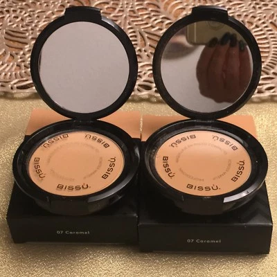 LOT OF 2 TWO NEW BISSU PROFESSIONAL POWDER MAKEUP #7 CARAMEL BEAUTY FACE PRESSED - Image 1 of 4