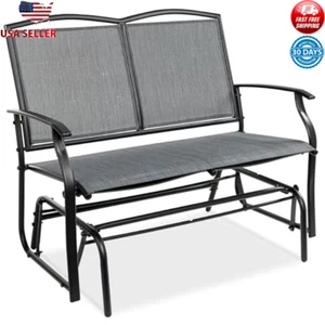 2 Person Outdoor Patio Swing Glider Steel Bench Loveseat Rocker Patio Garden New - Picture 1 of 4