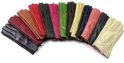 New Premium High Quality Womens Ladies Genuine Soft Leather Gloves Winter Lined  - Image 1 of 4