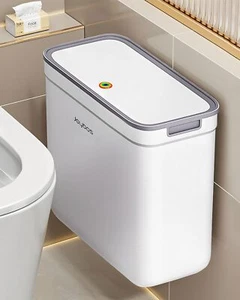 2-in-1 Wall-Mounted & Freestanding Bathroom Trash Can 4 Gallon / 15.1 Liter S... - Picture 1 of 8