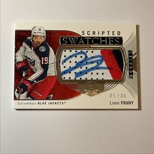 2020-21 Upper Deck The Cup Scripted Swatches Liam Foudy Rookie Auto #SC-LF
