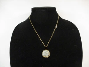 LIRM Israel Roman Glass Sparkly Pendant Necklace 18” Chain 925 Sterling Silver - Picture 1 of 8