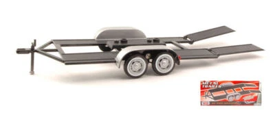 MODELLISMO AUTO STATICO MOTORMAX METAL TRAILER CARRELLO TRASPORTO SCALA 1:24 - Immagine 1 di 4
