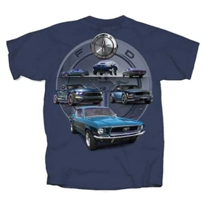 Feeling Blue! Mustangs Through The Years T-Shirt - BULLITT & Several Generations - Picture 1 of 4