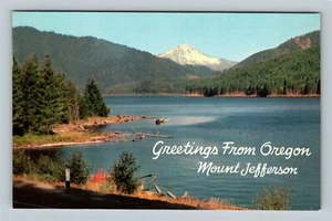 Greetings Mount Jefferson Cascade Range Detroit Reservoir Chrome Oregon Postcard - Picture 1 of 2