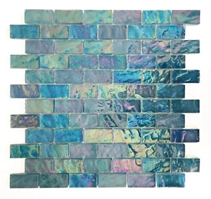 Deep Blue Textured Glass Tile | UV & Chemical Safe Pool and Bathroom Mosaic - Picture 1 of 3
