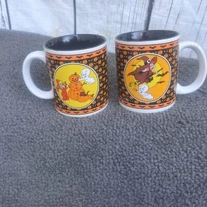 Vintage Casper der freundliche Geist Halloween Tasse Becher Hexe Fledermäuse freundlich (2) - Bild 1 von 4